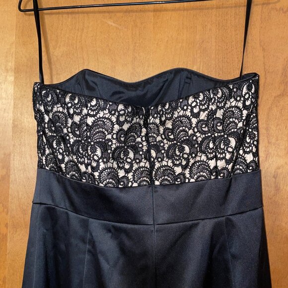 White House Black Market Black Lace Bodice Strapless Dress Size 6 Polyester Blen - Picture 8 of 10